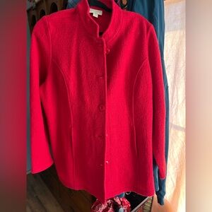 Appleseed's Vibrant Red Pea Coat